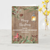 孫娘素朴と夫のクリスマス カード (黄色い花)