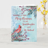 孫娘素朴と夫のクリスマス カード (黄色い花)