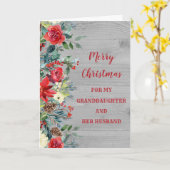 孫娘素朴と夫のクリスマス カード (黄色い花)