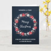 孫娘素朴と夫メリークリスマス カード (黄色い花)