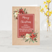 孫娘素朴と彼女の夫の法律クリスマス カード (黄色い花)