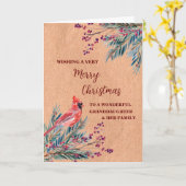 孫娘素朴&家族クリスマス カード (黄色い花)