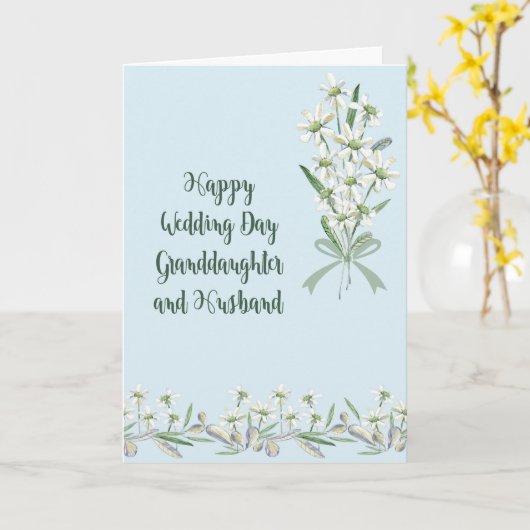 孫娘結婚と夫のカード カード (黄色い花)