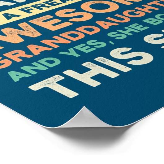 孫娘誇りを持ったのメンズ素晴らし孫 ポスター (角)