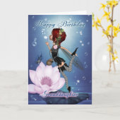 孫娘誕生日カードとファンタジーウォーターFai カード (黄色い花)