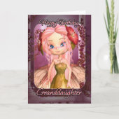 孫娘誕生日カードカウトピンクフェアリー カード (正面)