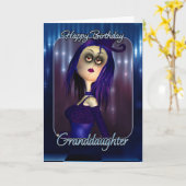 孫娘誕生日カード – ムーニーかわいいラグドール カード (黄色い花)