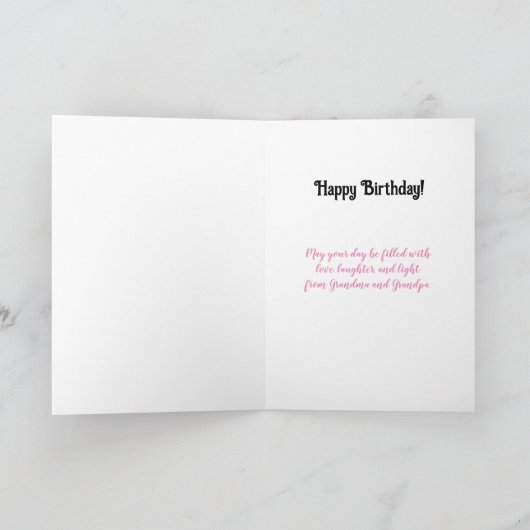 孫娘誕生日キュートバレリーナペンギン カード (内部)