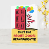 孫娘誕生日シャットザフロントドア カード (黄色い花)