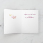 孫娘誕生日,花,宗教 カード (内部)