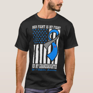 孫娘1型糖尿病認識度USA国旗 Tシャツ
