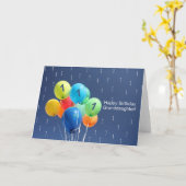 孫娘1歳の誕生日バルーン カード (黄色い花)