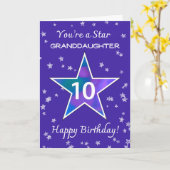 孫娘10誕生日ス輝くタパープル カード (黄色い花)