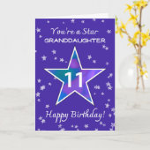 孫娘11誕生日ス輝くタパープル カード (黄色い花)