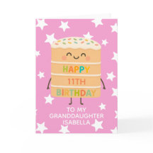 孫娘11誕生日ピンクかわいいケーキカスタム