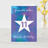 孫娘11誕生日白輝く星 カード (黄色い花)