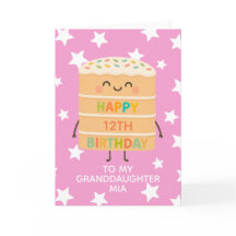 孫娘12誕生日ピンクキュートケーキカスタム