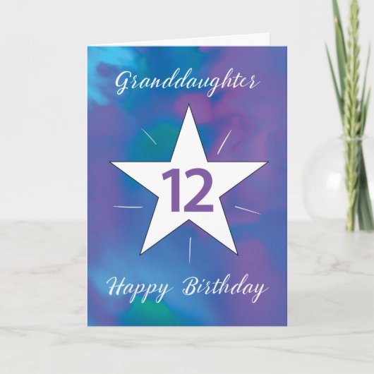 孫娘12誕生日ホワイトスター輝くズ カード (正面)