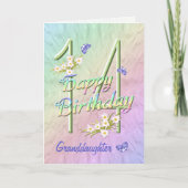 孫娘14誕生日バタフライガーデンカード カード (正面)