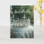 孫娘16世誕生日エレガントシルバー カード (黄色い花)