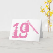 孫娘19歳の誕生日白とピンク。 カード (黄色い花)