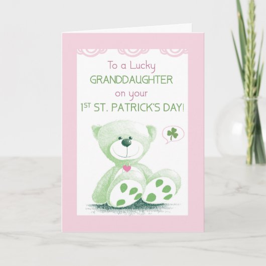 孫娘1stSt patricks dayスナッグリーベア カード (正面)