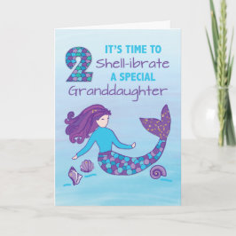 孫娘2人目の誕生日スパークリー見た人魚 カード