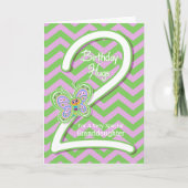 孫娘2ndバースデーバタフライハグ カード (正面)