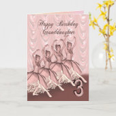 孫娘3歳バレリーナ誕生日カード カード (黄色い花)