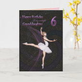 孫娘6歳、バレリーナ誕生日カード カード (黄色い花)