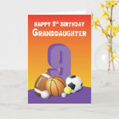 孫娘9th誕生日スポーツボール カード (黄色い花)