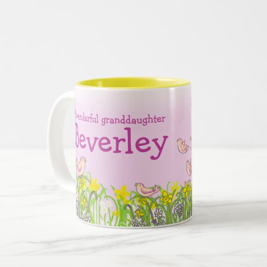 孫娘"あなたの一流の"ブロンドの女の子のおもしろいのマグ ツートーンマグカップ (正面左)