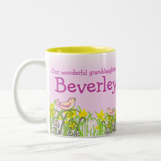 孫娘"あなたの一流の"ブロンドの女の子のおもしろいのマグ ツートーンマグカップ (左)