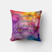 孫娘、あなたの夢をより大きなカラフルにする クッション (正面)