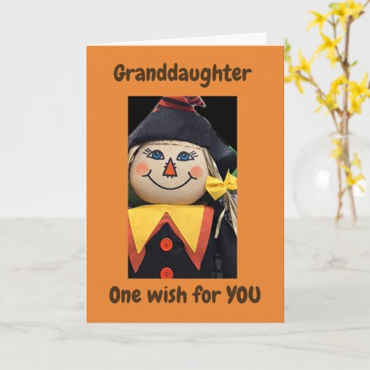 **孫娘** に感謝祭で一つ願いを カード (黄色い花)