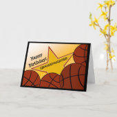 孫娘-ハッピーバースデーのバスケットボールの愛すること カード (黄色い花)