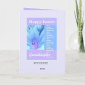 孫娘-ユリとのハッピーイースター シーズンカード (裏面)