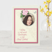 孫娘、写真を追加、誕生日 カード (黄色い花)