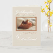 孫娘&夫おめでとうございます新生児 カード (黄色い花)