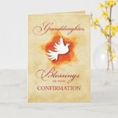 孫娘、確認祝い鳩 カード (黄色い花)