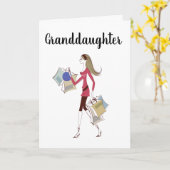 孫娘**祝あなた！誕生日 カード (黄色い花)