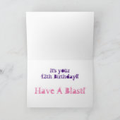 孫娘、第12誕生日、白、紫色ピンク カード (内部)