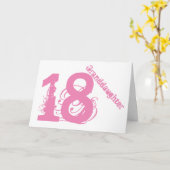 孫娘、第18誕生日、白およびピンク カード (黄色い花)