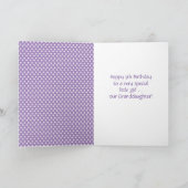 孫娘、第5誕生日、かわいらしプリンセス カード (内部)