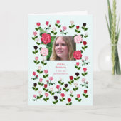 孫娘、誕生日、バラ カード (正面)