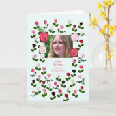 孫娘、誕生日、バラ カード (黄色い花)