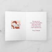 孫娘、鹿は女の子を見て雪だるま シーズンカード (内部)