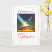 孫娘Confirmation Dove, Bible, Cross カード (黄色い花)
