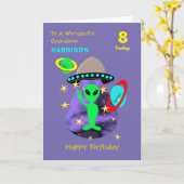 孫宇宙船エイリアンカウトルハッピーバースデーカード カード (黄色い花)