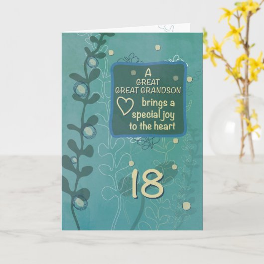 孫宗教素晴らし18素晴らし番目の誕生日グリーン カード (黄色い花)